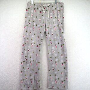 Daydream By Berkshire Pajama Pants Womens Size‎ XL Holiday Cocktail Gray Fleece